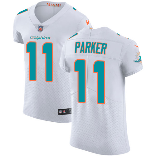 Nike Dolphins #11 DeVante Parker White Men's Stitched NFL Vapor Untouchable Elite Jersey - Click Image to Close